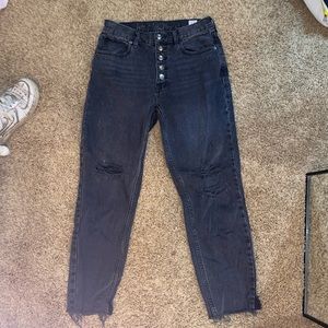 free people black hi rise jean size 27